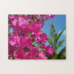Bougainvillea und Palmen Tropische Natur Puzzle