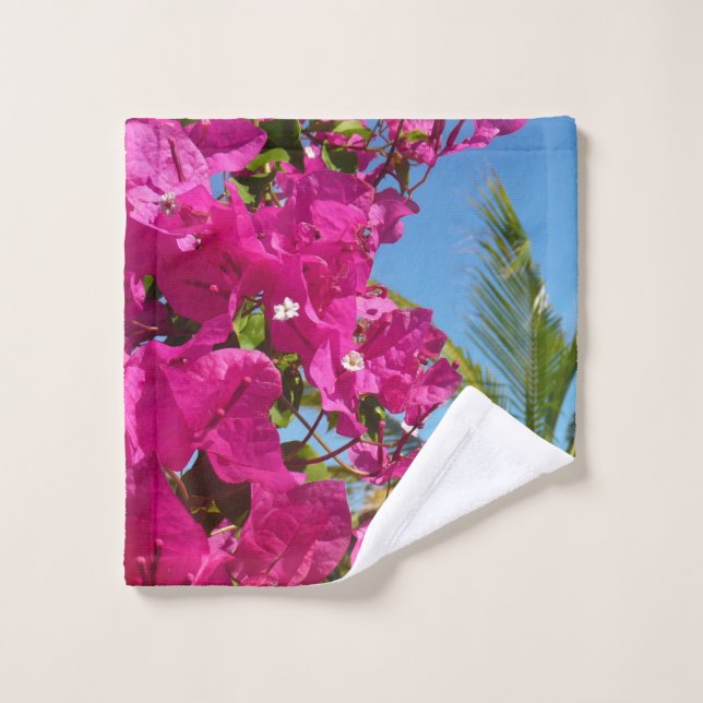 Bougainvillea und Palmen Tropische Natur Waschlappen (Waschlappen)