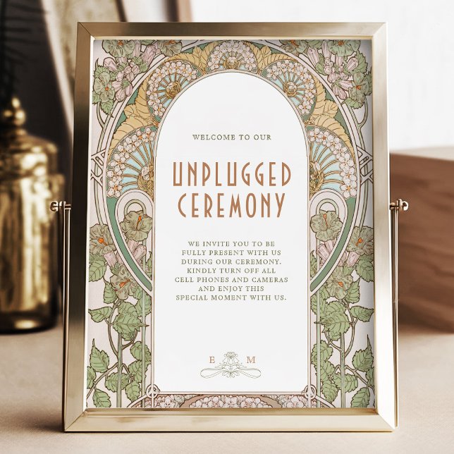 Bougainvillea Unplugged Ceremony Sign Art Nouveau Poster (Von Creator hochgeladen)