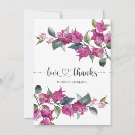Bougainvillea Wedding Brautparty Danke-Card Dankeskarte