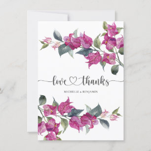 Bougainvillea Wedding Brautparty Danke-Card Dankeskarte