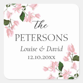 Bougainvillea Wedding Geschenke & Favoriten Sticke Quadratischer Aufkleber