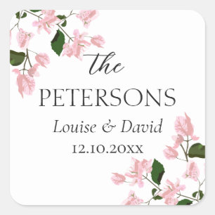 Bougainvillea Wedding Geschenke & Favoriten Sticke Quadratischer Aufkleber