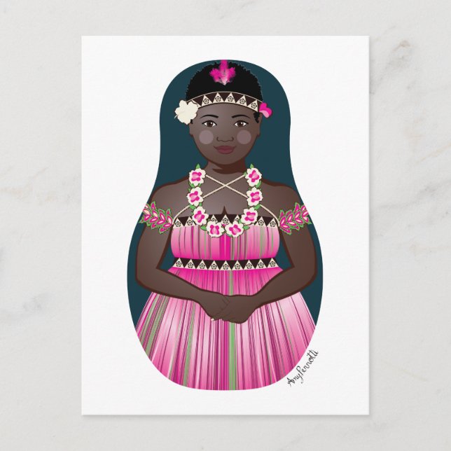 Bougainvillean Matryoshka Postcard Postkarte (Vorderseite)