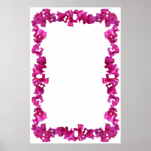 Bouganvilla Border on Blank Hintergrund Poster