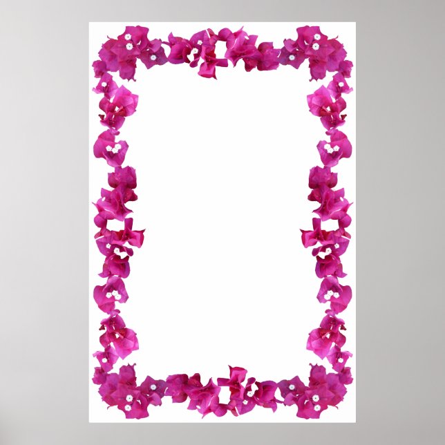 Bouganvilla Border on Blank Hintergrund Poster (Vorne)