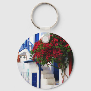 Bouganvilla wachsend außerhalb eines Hauses, Schlüsselanhänger