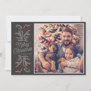 Boughs of Joy Christmas Holiday Flat Card Einladung