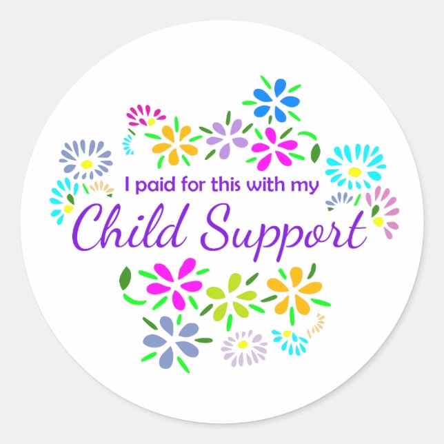 Bought with child support floral sticker (Vorderseite)