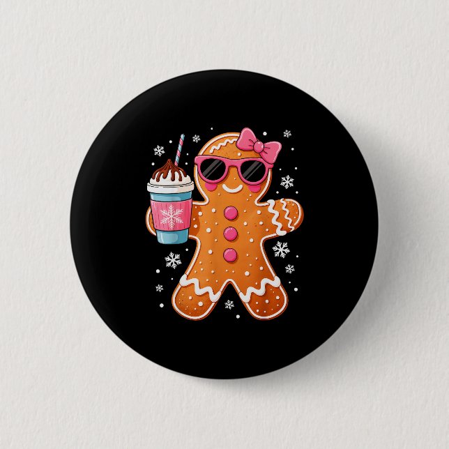 Bougie Gingerbread Hot Chocolate Cocoa Women Girl  Button (Vorderseite)