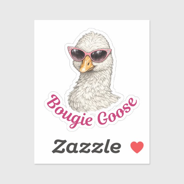 Bougie Goose - Funny Glam Goose Silly Aufkleber (Blatt)