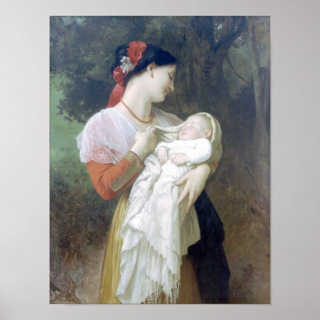 Bouguereau - Admiration Maternelle Poster (Vorne)