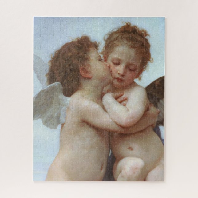 Bouguereau Angels erstes Kiss Valentine Puzzle (Vertikal)