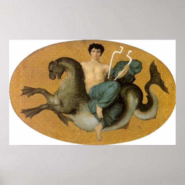 Bouguereau - Arion sur un Cheval Marin Poster (Vorne)