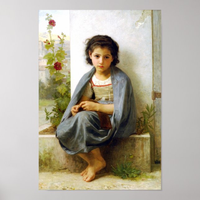 Bouguereau Das kleine Knitterplakat Poster (Vorne)