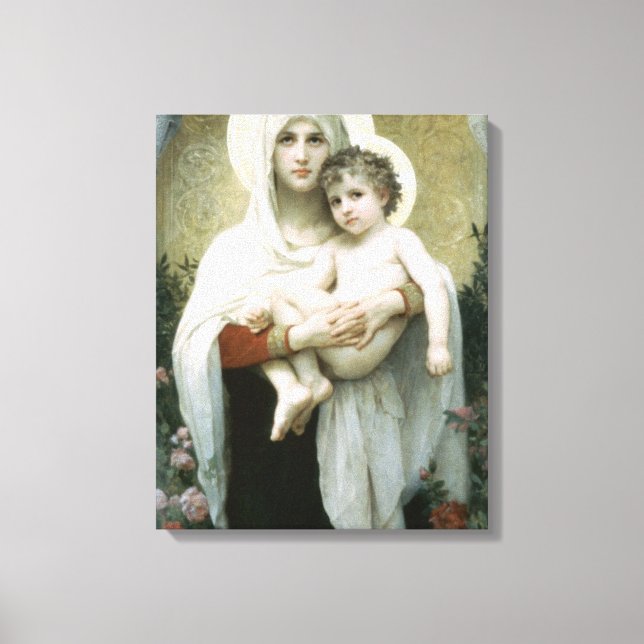 Bouguereau - Die Madonna der Rose Leinwanddruck (Vorderseite)