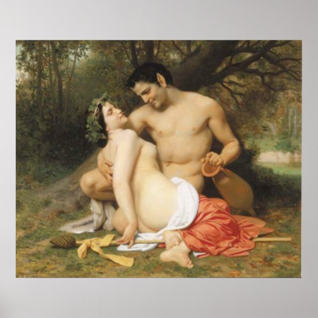 Bouguereau - Faune et Bacchante Poster (Vorne)