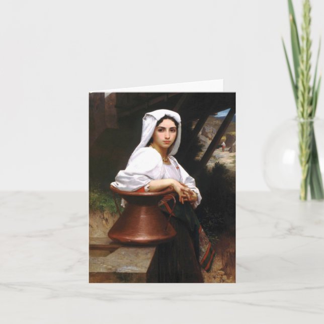 Bouguereau italienisches Mädchen, das Karte (Vorderseite)