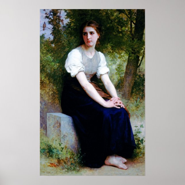 Bouguereau - Lied der Nachtigall Poster (Vorne)