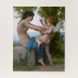 Bouguereau "Mädchen, die sich gegen Cupid verteid Puzzle