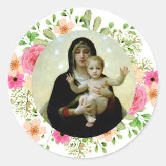 Bouguereau Madonna and Child Runder Aufkleber