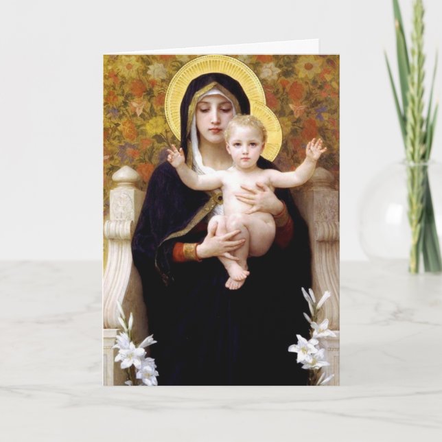 Bouguereau Madonna mit den Lilies Weihnachten (Vorderseite)
