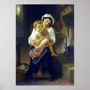 Bouguereau - Mutter, die ihr Kind 1871 ansieht Poster