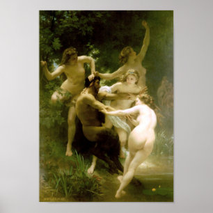 Bouguereau - Nymphes et Satyre Poster