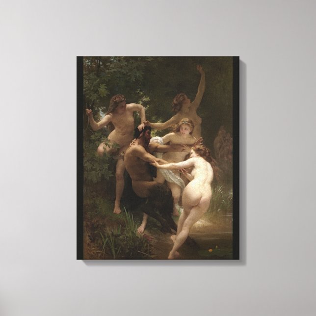Bouguereau Nymphs und Satyr Leinwanddruck (Vorderseite)