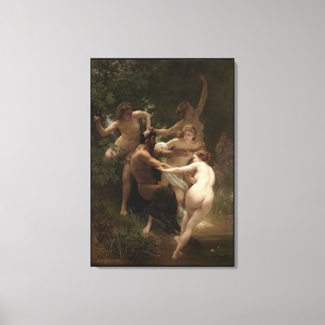 Bouguereau Nymphs und Satyr Leinwanddruck (Vorderseite)