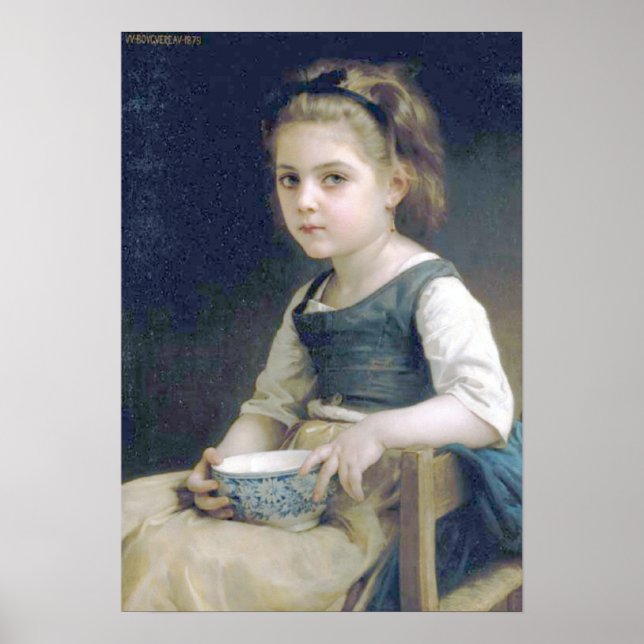 Bouguereau - Petite Fille au Bol Bleu Poster (Vorne)