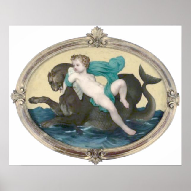 Bouguereau - Putti Sur un Griffon Poster (Vorne)