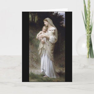 Bouguereau Unschulds-Dame Child Lamb Karte