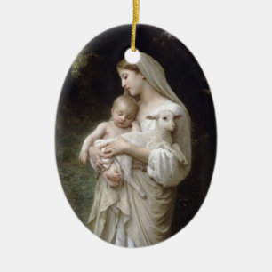 Bouguereau Unschulds-Oval-Verzierung Keramikornament