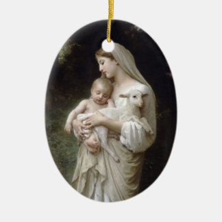Bouguereau Unschulds-Oval-Verzierung Keramikornament