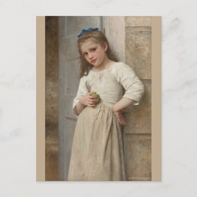 Bouguereau Yvonne vor der Tür Postkarte (Vorderseite)