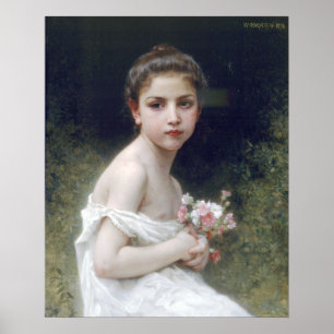 Bouguereau - zierlicher Fille Au Blumenstrauß Poster