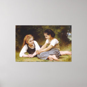 Bouguereau's 1882 The Nut Gatherers Les noisettes Leinwanddruck