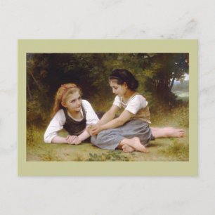 Bouguereau's 1882 The Nut Gatherers Les noisettes Postkarte