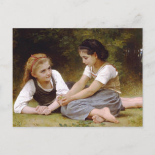 Bouguereau's 1882 The Nut Gatherers Les noisettes Postkarte