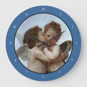 Bouguereau's L'Amour et Psyche, enfants (Cupid) Große Wanduhr