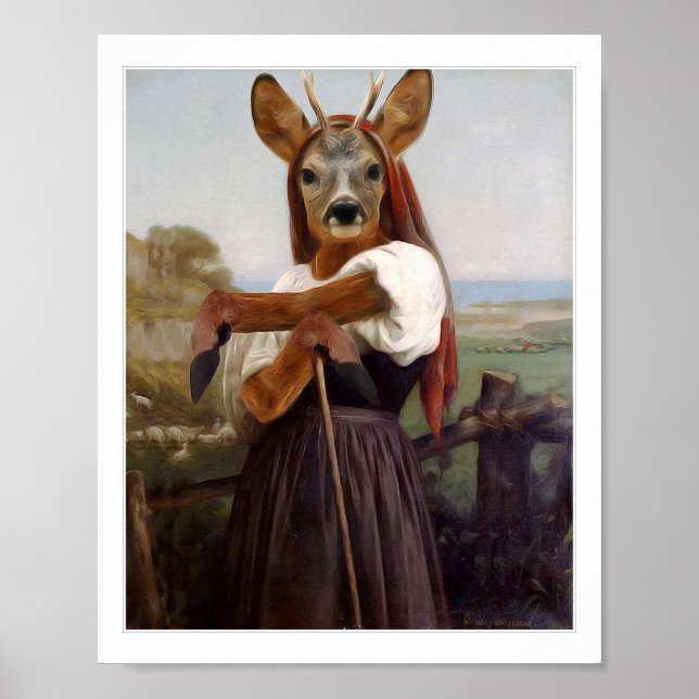 Bouguereau's Liebste Hirschferdin Poster (Vorne)