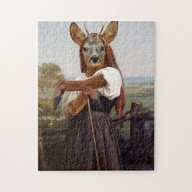 Bouguereau's Liebste Hirschferdin Puzzle (Vertikal)