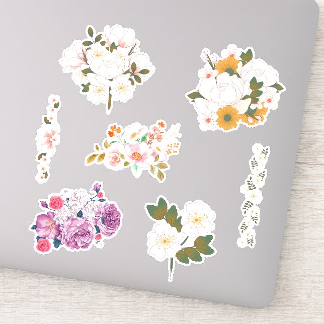 Bouguet der Blume, maßgeschneidert Vinyl Sticker (Detail)