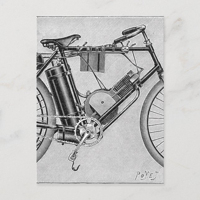 Bouilly Motorcycle, 1895 Postkarte (Vorderseite)