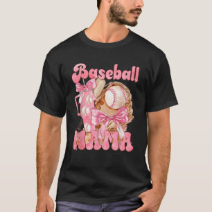 Boujee Baseball Mama Baseball Coquette Bow T-Shirt