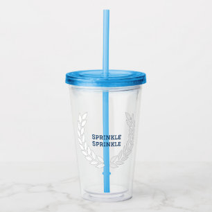 Boujee Blue Sprinkle Sprinkle Tumbler mit Stroh Acryltrinkbecher