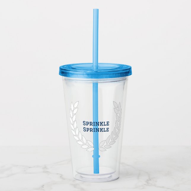 Boujee Blue Sprinkle Sprinkle Tumbler mit Stroh Acryltrinkbecher (Vorderseite)