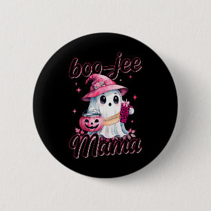 Boujee Boo Jee Spooky Ghost Pink Halloween Pumpkin Button