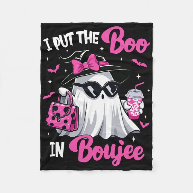 Boujee Boo Jee Spooky Ghost Pink Halloween Pumpkin Fleecedecke (Vorderseite)